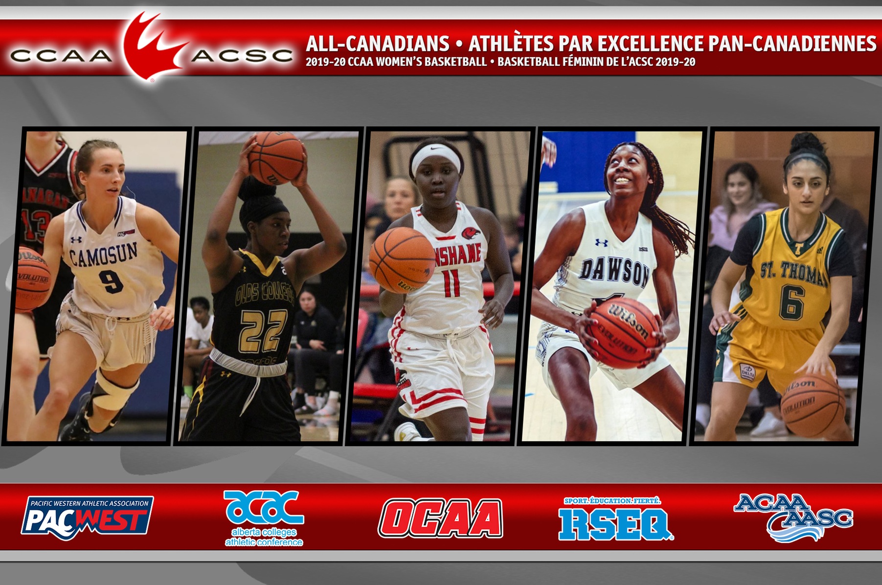 2020 CCAA Women&rsquo;s Basketball All-Canadians